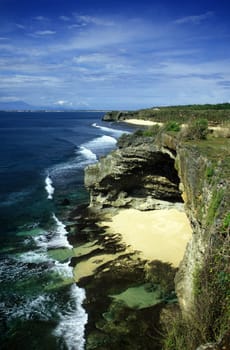 A beach called Paradise Beach or Dreamland Beach in the south of the island of Bali in Indonesia in South East Asia.