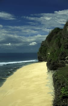 A beach called Paradise Beach or Dreamland Beach in the south of the island of Bali in Indonesia in South East Asia.