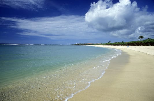 A beach in Nusa Dua in the south of the island of Bali in Indonesia in South East Asia.