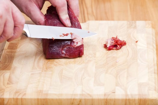 Edit beef fillet on a cutting board