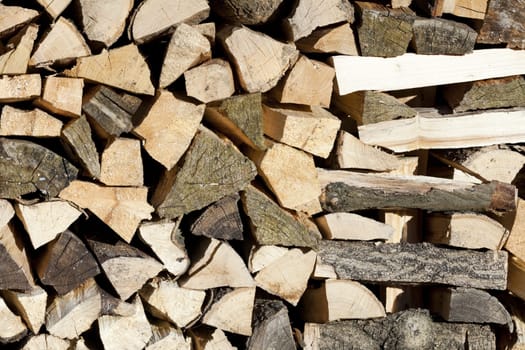 Firewood stacked