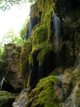 View of Veil Falls,Ammergau Alps,Upper Bavaria,Germany