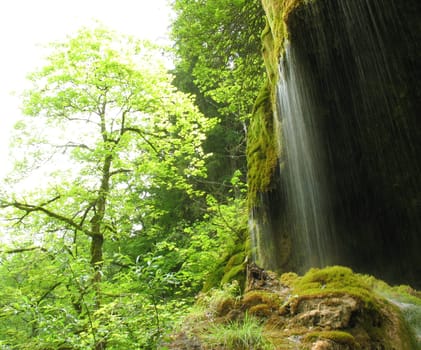 View of Veil Falls,Ammergau Alps,Upper Bavaria,Germany