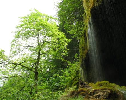 View of Veil Falls,Ammergau Alps,Upper Bavaria,Germany