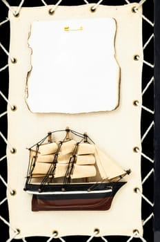 Beautiful Vintage old Wooden Pirate Sail Boat Figurine