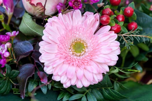 Colorful mixed flowers bouquet with various flowers for Valentine's Day and Mother's Day