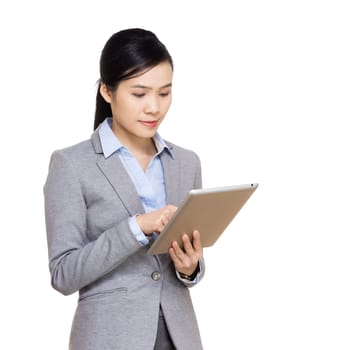 Asia woman using tablet