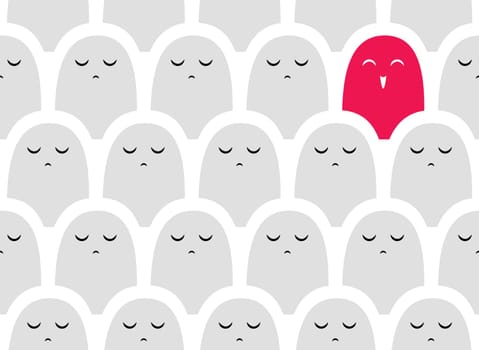 Colorful vector simple pattern . Crowd