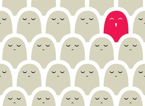 Colorful vector simple pattern . Crowd