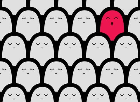 Colorful vector simple pattern . Crowd