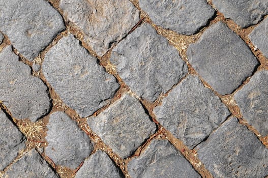 Brick Texture Path Made of Small Grey Bricks