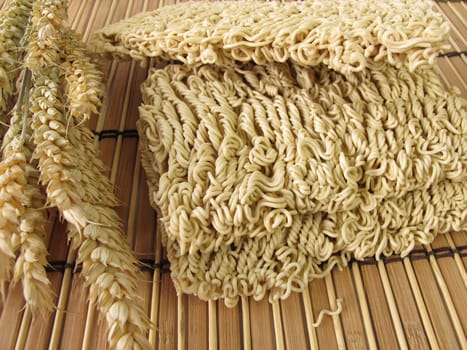 Mie noodles and wheat