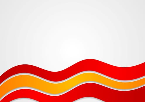 Abstract red and orange vector waves