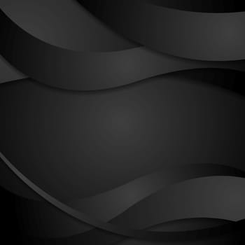 Abstract black waves tech background