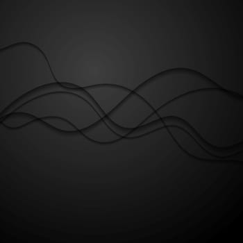 Abstract black waves elegant background