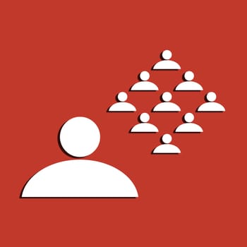 Concept for leadership, social media, teamwork. Flat design element.