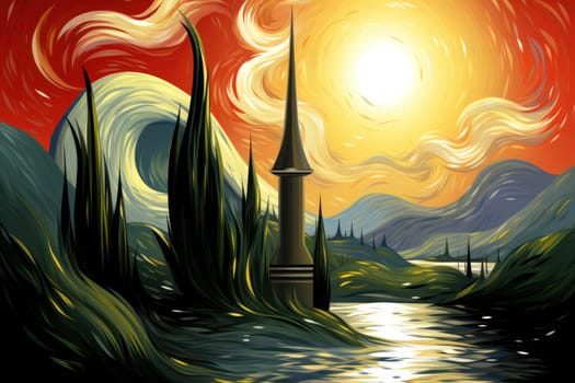 An evocative portrayal of the ethereal whispering wind, its gentle zephyrs bearing mystical secrets across expansive landscapes.