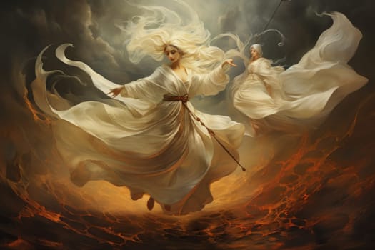 In the enchanting world of fantasy, there exist mystical beings known as whirling sand dervishes.