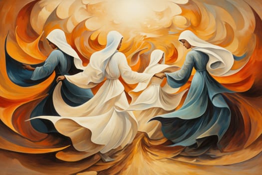 In the enchanting world of fantasy, there exist mystical beings known as whirling sand dervishes.