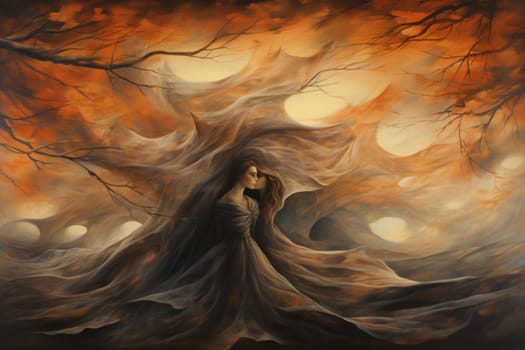An evocative portrayal of the ethereal whispering wind, its gentle zephyrs bearing mystical secrets across expansive landscapes.