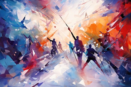 A dynamic portrayal of the exhilarating winter season, featuring individuals engaged in a range of invigorating activities such as skiing, snowboarding, and ice skating.