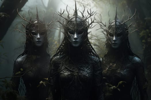 Deep within the realm of fantasy, vengeful banshees dwell, their anguished wails piercing the stillness of haunted forests.