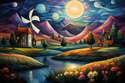 An enchanting portrayal of tranquil moonlit meadows, where dreams materialize and aspirations come to life.