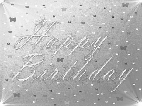 written in  letters happy birthday card