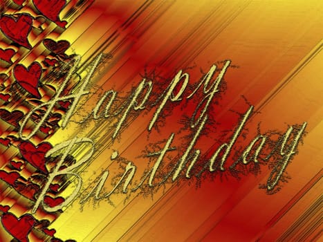 written in  letters happy birthday card