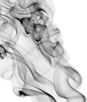 Abstract dark smoke isolated on white