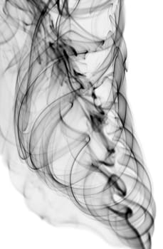 Abstract dark smoke isolated on white