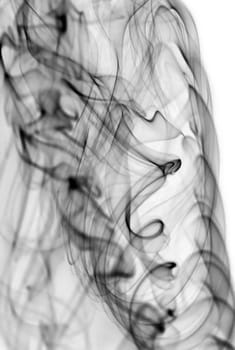 Abstract dark smoke isolated on white