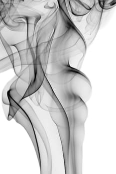 Abstract dark smoke isolated on white