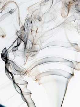 Abstract dark smoke isolated on white