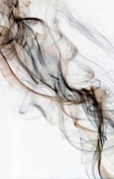 Abstract dark smoke isolated on white