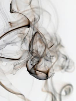 Abstract dark smoke isolated on white