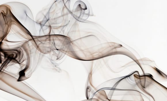 Abstract dark smoke isolated on white
