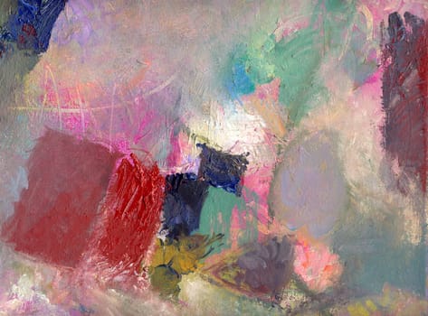 with brush pastos painted oil paints on canvas - layer painting