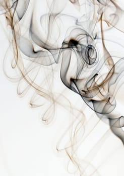 Abstract dark smoke isolated on white