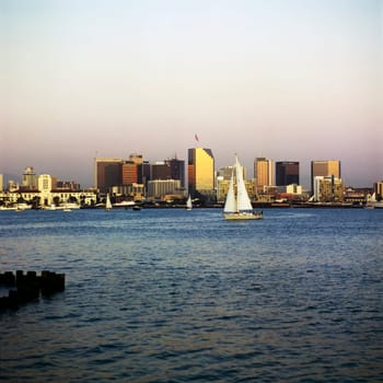 San Diego downtown at dusk