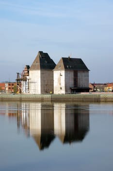 The reception of an old industrial site on the river Elbe in Wittenberge.