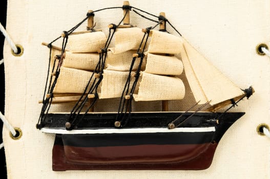 Beautiful Vintage old Wooden Pirate Sail Boat Figurine
