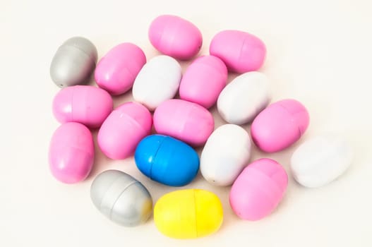 Eggs of a Slot Machine on White Background