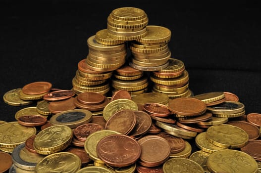 Photo Background Texture With Small Coins Of Different European Countries