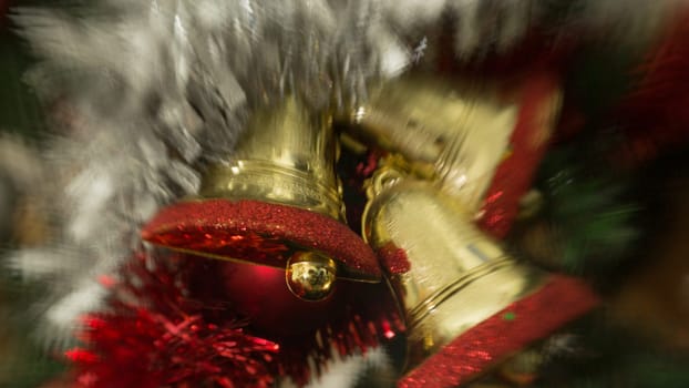 A closeup shot of a christmas tree decoration with different kind of ornaments