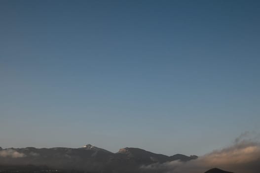 Volcanic landscape of El Teide over a Blue Sky