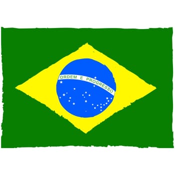 Concept illustration showing a painted Brazilian flag