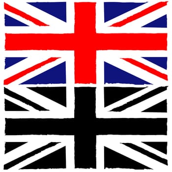 Concept illustration showing a painted Union Jack flag