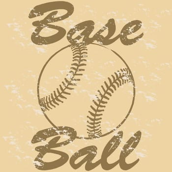 Concept illustration showing a retro-style baseball over a beige background