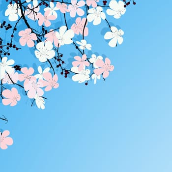 Vintage spring floral greeting card